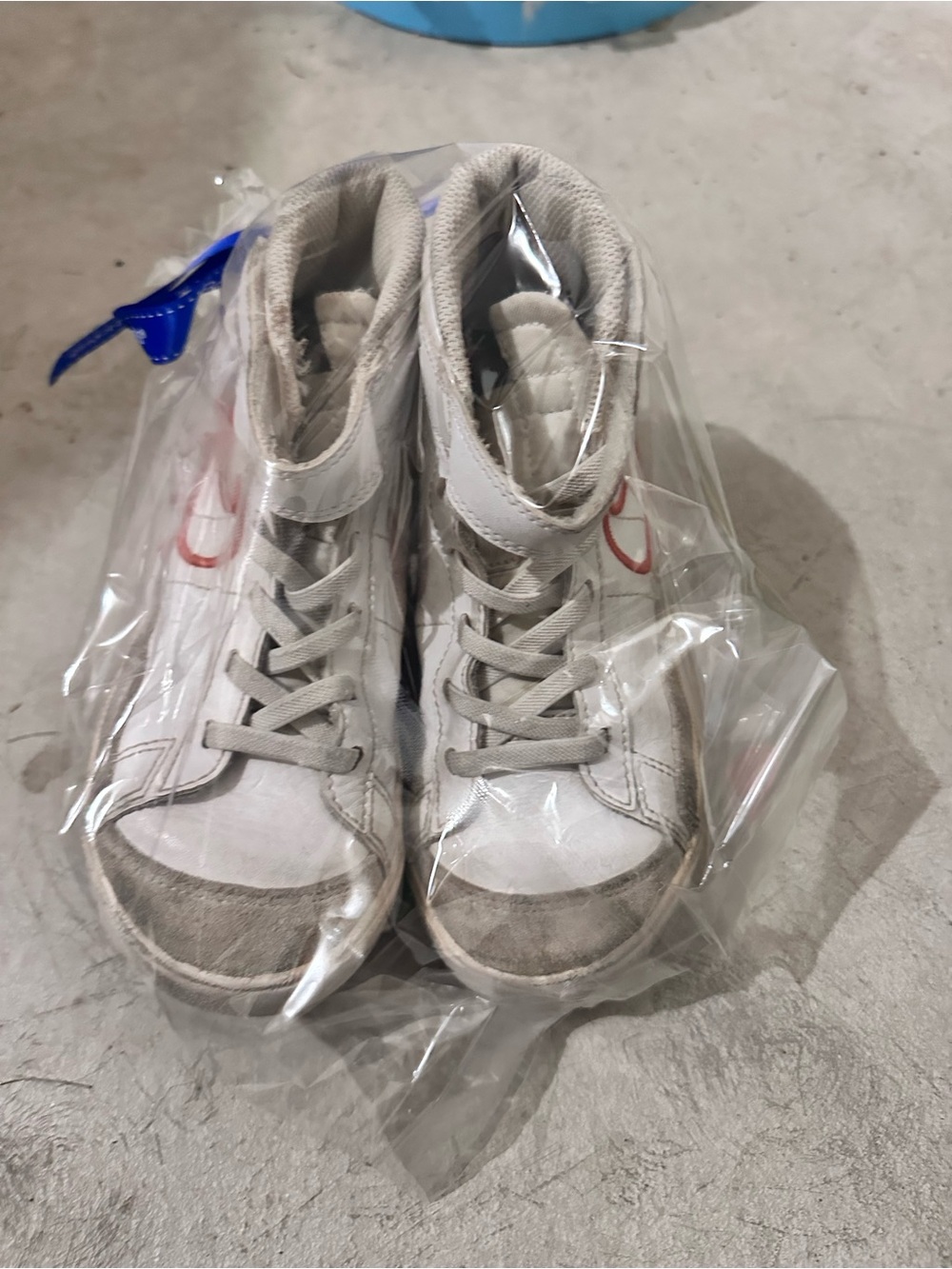 Nike Kids White and Gray High-Top Sneakers